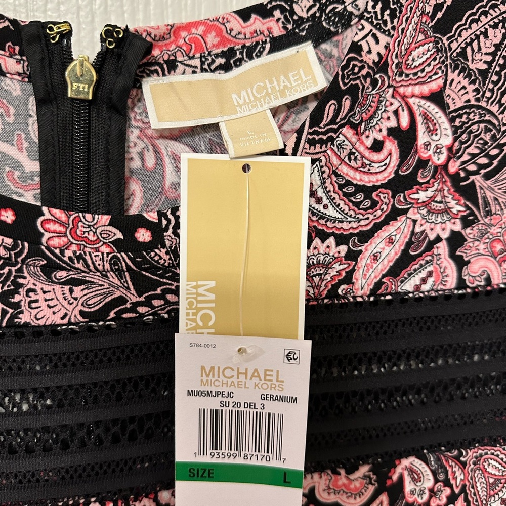 Michael Kors Paisley Dress - Pink and Black